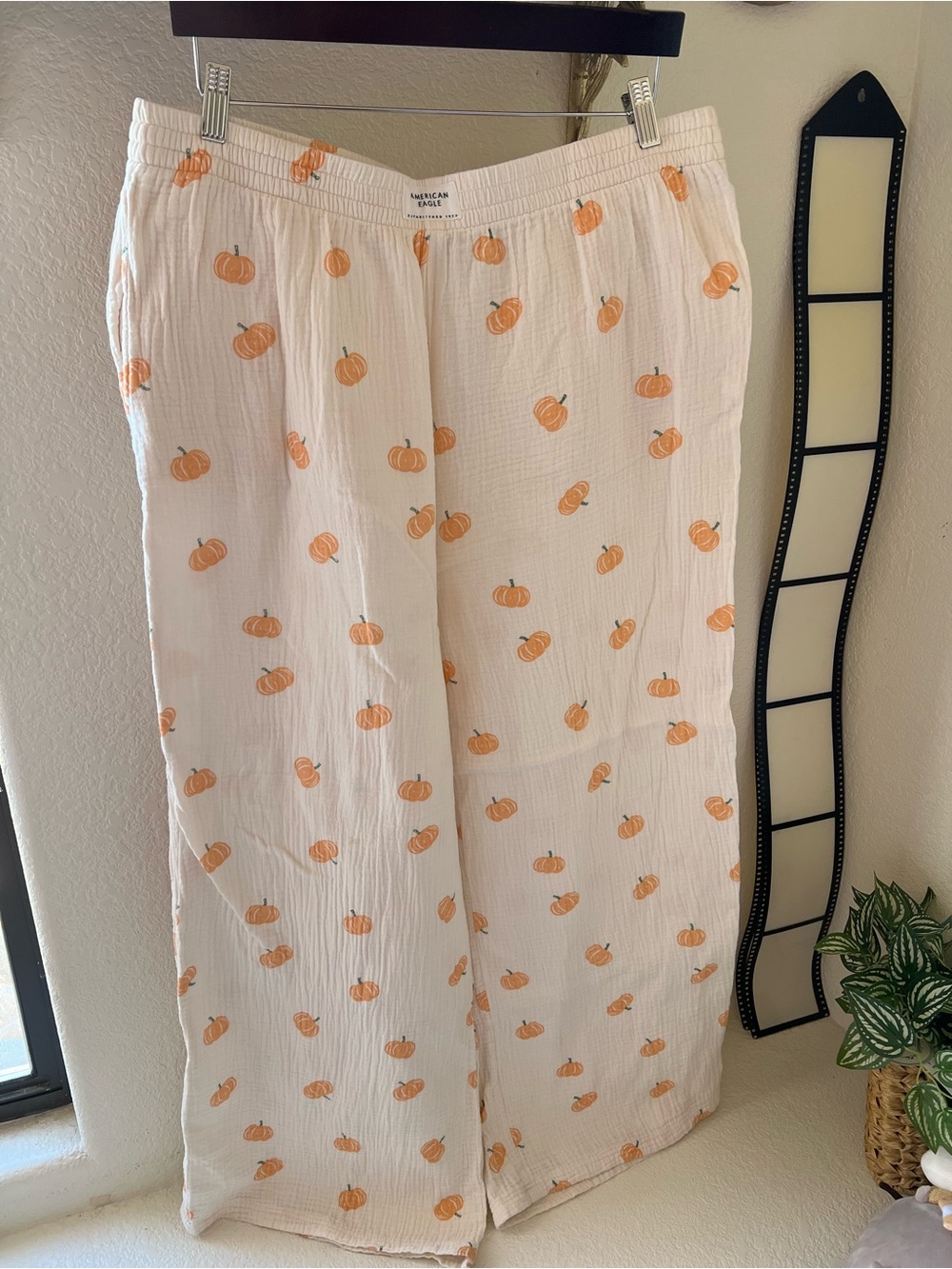 American Eagle Pumpkin Cotton Gauze Pajama Set 100% Cotton Size XL - Picture 9 of 13